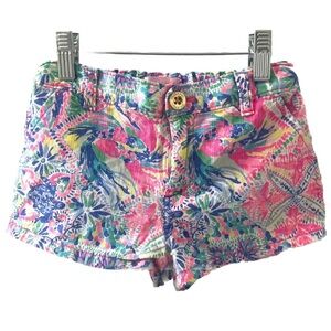 Lilly Pulitzer Girls Mini Callahan Floral Cotton shorts  Size 8 Adjustable Waist